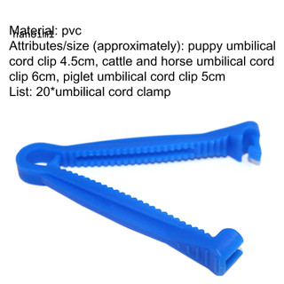 HAN _ 20 Cái Kẹp rốn dùng một lần Kích thước nhỏ Kẹp dây rốn lợn đa chức năng cho heo con