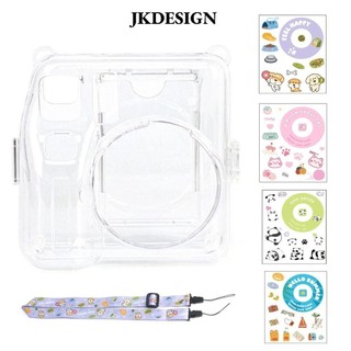 Jkdesign Camera tức thì 3 trong 1, Vỏ bảo vệ pha lê nhãn dán, Bảo quản ảnh trong suốt chống sốc chống trầy xước cho Fujifilm Instax mini SE