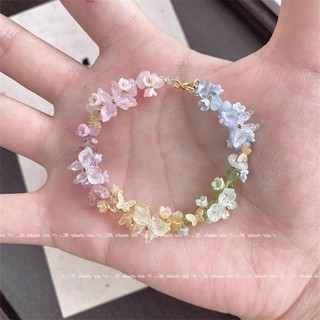 Mùa hè Phong cách mới Vòng tay đính cườm hoa đầy màu sắc