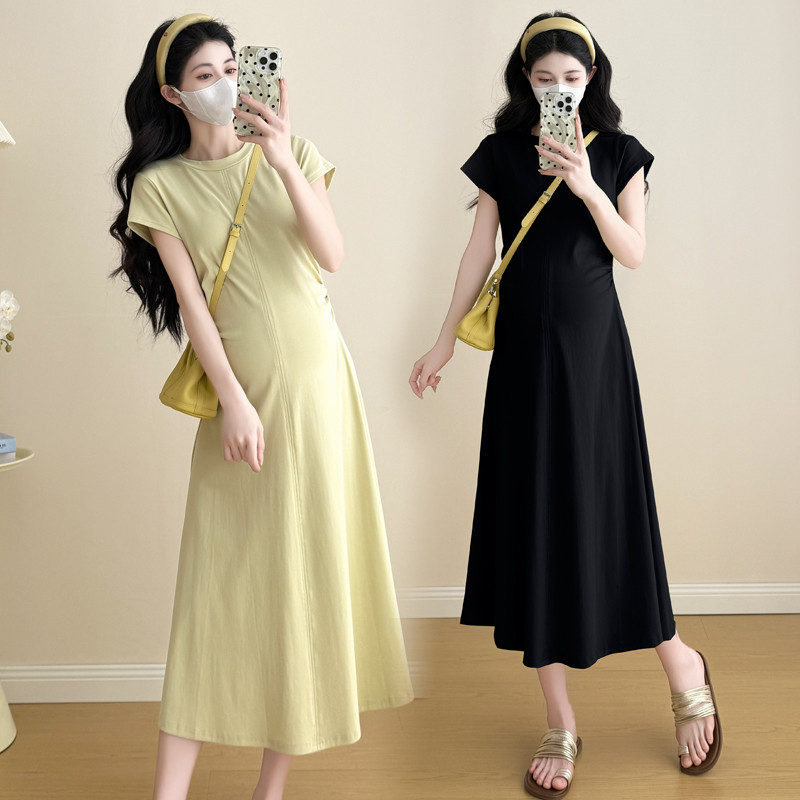 Trang phục bà bầu Váy dệt kim co giãn thời trang mùa hè Plus Size