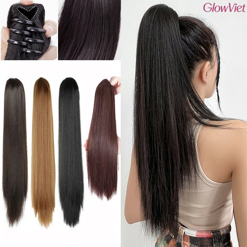 Tóc Giả Nữ Đuôi Ngựa Dài Thẳng,thiết kế dễ đeo,màu tóc phù hợp mọi da | dùng đi làm/đi chơi
