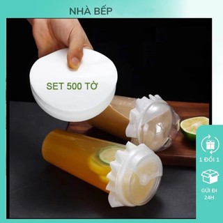 Set 500 Tờ Giấy Chống Tràn Trà Sữa, Giấy Lót Chống Tràn Ly Đồ Uống Mang Đi Chống Rò Rỉ Cho Cốc Ly Giấy - FE123
