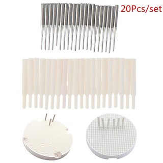 20 Chiếc Nha Khoa Sứ Móng Tay Gốm Pin Kim Loại Pin Phòng Thí Nghiệm Nha Khoa Tổ Ong Bắn Khay Sứ Bếp Phụ Kiện