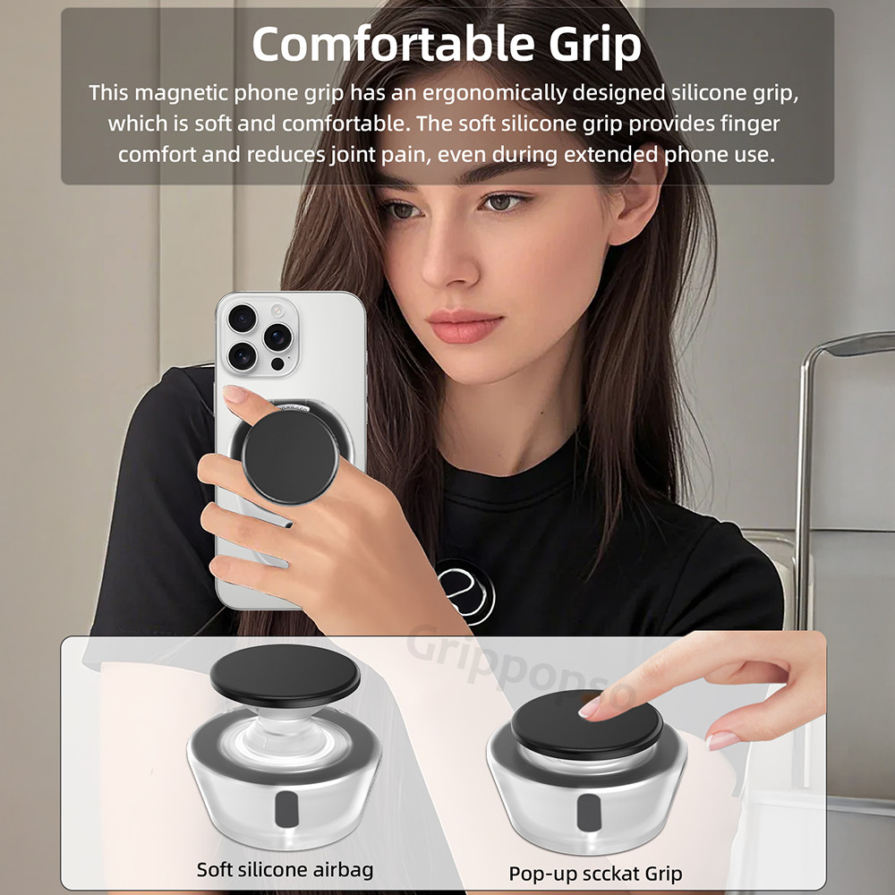 Grippopso Đa Năng Cho Điện Thoại Cầm Ổ Cắm Mới Có Thể Điều Chỉnh Chân Đế Với 3000G Silicon Mềm Từ Tính Cầm Cho IPhone Accesso