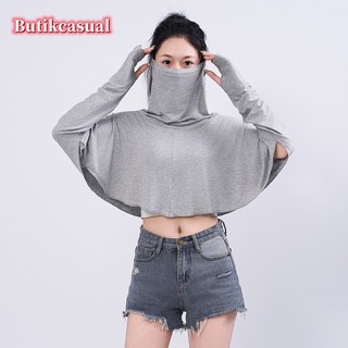 Phụ Nữ modal Mũi Chống Nắng Bóng 2025 Mùa Hè Mới Khăn choàng Lái Xe Cổ Mặt nạ Áo Mỏng top