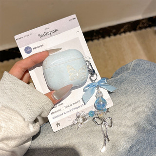 Bướm Xanh Cho AirPods 1 / 2 3 Pro Pro2 Pro3 Airpod4 Bộ Tai Nghe Bluetooth Không Dây Vỏ Bảo Vệ AirPods Pro2 Pro3 3 4 Vỏ Bảo Vệ Tai Nghe