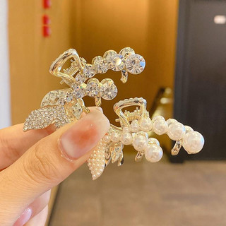 Ngọt Ngào Đuôi Cá Nửa Tie Tóc Nữ Cao Cấp Kim Cương Giả Ngọc Trai Tóc Mũ Đội Đầu