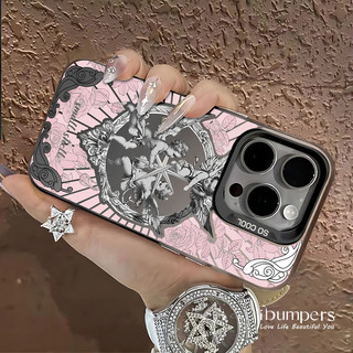 ibumpers Ốp Điện Thoại iPhone Vintage Cupid Họa Tiết Nghệ Thuật Cho IPhone 16 15 14 12 13 11 Pro Max IP 7 8 Plus X XS XR Ốp Lưng IMD Cứng Và Nhẵn