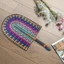 Quạt bện tay DARON, Họa tiết sọc đầy màu sắc Quạt dệt cỏ biển Bohemian, Quạt quay tay Nhẹ Tự nhiên Vintage Quạt làm mát mùa hè trong nhà