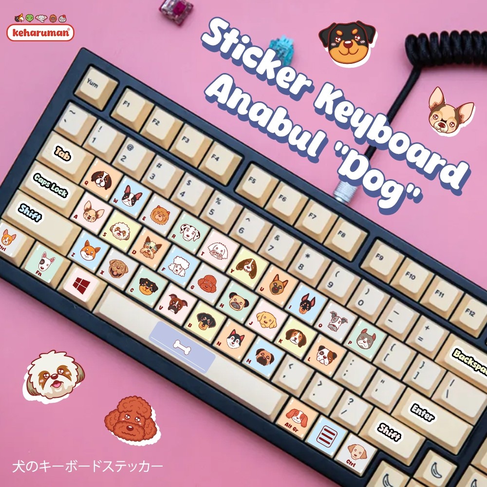 Sticker Bàn Phím Máy Tính Laptop chủ đề Chó đáng yêu - Lovely Dogs ...