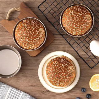 Khuôn Burger Thép Carbon Vàng, Khuôn Bánh Phô Mai Voan Tròn Chống Dính