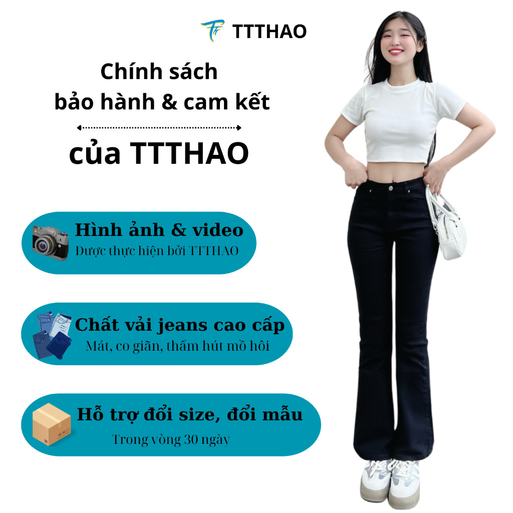 Quần jeans nữ baggy TTTHAO cao cấp kiểu dáng quần jeans denim slimfit VNXK J9