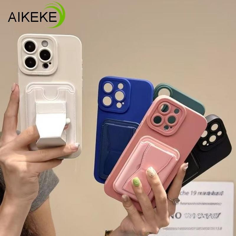 Ốp Điện Thoại Màu Trơn Đơn Giản Cho Samsung Galaxy S25 Edge S25 S24 S23 S22 S21 S20 Plus Ultra FE S25 + S24 + S23 + S22 + S21 + S20 + Túi Đựng Thẻ Giá Đỡ Cặp Đôi Vỏ Mềm Chống Rơi