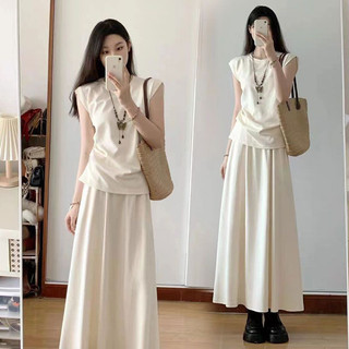 Bộ Đồ Thời Trang Áo Thun Tay Ngắn Ôm Sát Khí Chất Kiểu Pháp Mẫu Mới Mùa Hè Cho Nữ Áo Chân Váy Cạp Cao Bộ Hai Chiếc