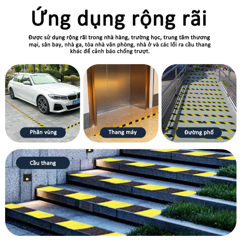 Băng chống trượt dài 5 mét，Độ nhám cao, ma sát lớn, Miếng dán cầu thang chống trượt