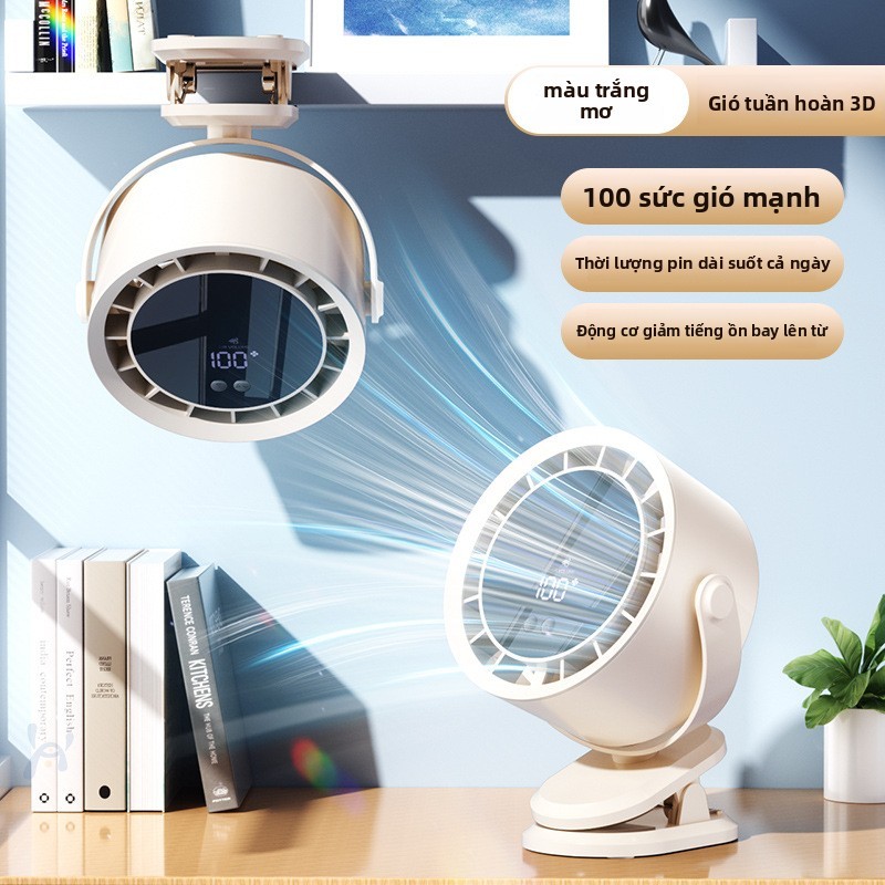 25 Phong Cách Mới Kẹp Quạt Âm Thanh usb Sạc Bàn Mini Để Bàn Sinh Viên Ký Túc Xá Gió Cao Kẹp Bàn Quạt