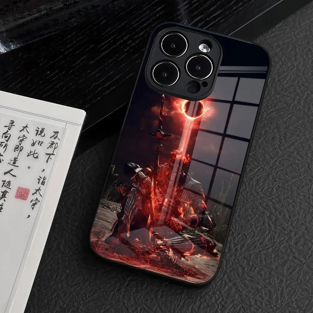 Ốp điện thoại BK-3 Game Dark Souls cho iPhone 17,15 Pro Max 14 Plus 12 Mini 11 13 14 Pro Max Vỏ kính sạc không dây