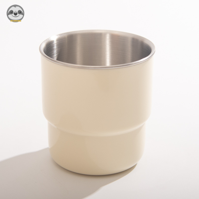 Phong cách Nhật Bản Phong cách Muji / Ống hút cà phê màu trơn Cốc nước lót bằng thép không gỉ / Cốc nước súc miệng đa chức năng / Cốc giữ nhiệt đôi chống bỏng tiện dụng