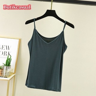 Phụ Nữ Cổ Chữ V Modal Camisoles Xuân Hè Áo Sơ Mi Mới Kích Thước Lớn Rời Mềm Trơn Áo vest M-2XL