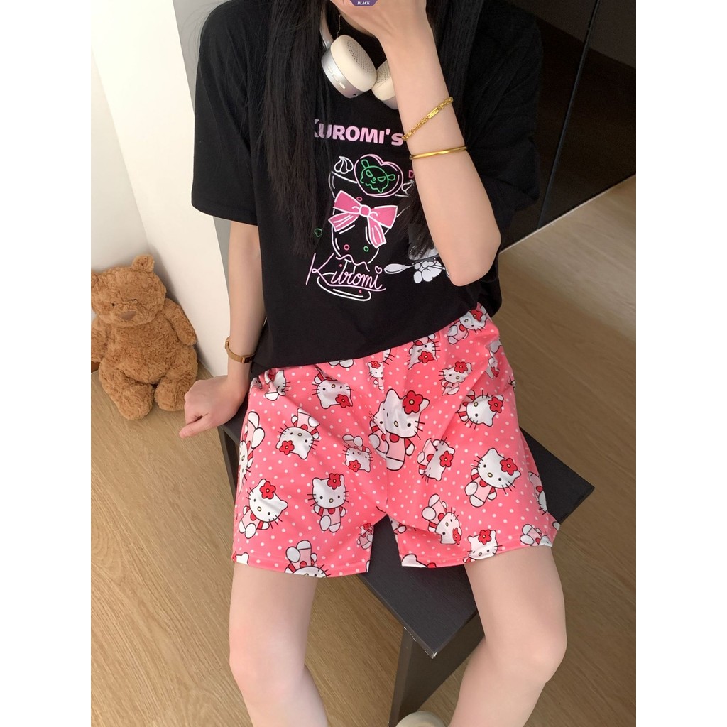 Anime Mùa Hè Người Nhện Quần Ngủ Nhật Bản Hello Kitty In Hình Quần Short Nữ Thông Thường [BL]