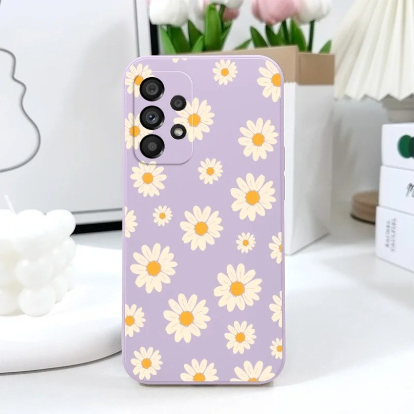 Ốp Điện Thoại Hoa Daisies Cho Samsung A56 A24 A25 A34 A54 A22 A32 A52 A52S A72 A21S A31 Ốp Lưng Silicon Mềm Chống Sốc