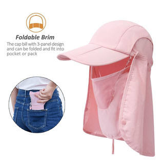 GADIEMKENSD UPF 50 + Mũ câu cá gấp Mũ chống nắng ngoài trời Mũ câu cá màu hồng được thiết kế đặc biệt dành cho nữ
