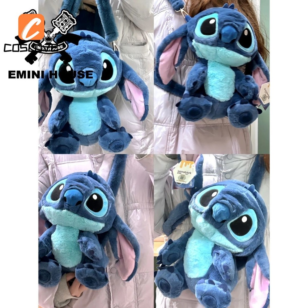 EMINI HOUSE Stitch Back Pack Dễ Thương Sang Trọng Lớn Túi Trang Trí Phù Hợp Với Quà Tặng Sinh Nhật Người Phụ Nữ Trang Phục Túi Trang Trí Mặt Sau Gói