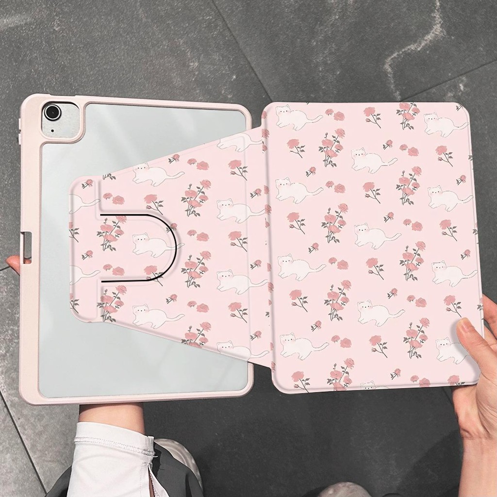 Ốp bảo vệ cho Samsung Galaxy Tab S6 lite 10.4inch S10 FE A8 Tab A9 Plus S7plus / S8plus S9plus / s10plus 12.4inch S10ULTRA Tab A7 lite S9 FE + Vỏ máy tính bảng xoay 360 độ