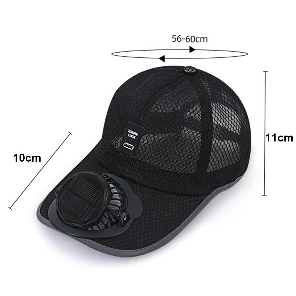 YOLOGO Sunhat có quạt, Mũ quạt làm mát toàn lưới thoáng khí, thời trang khô nhanh chống nắng USB sạc bóng chày mùa hè
