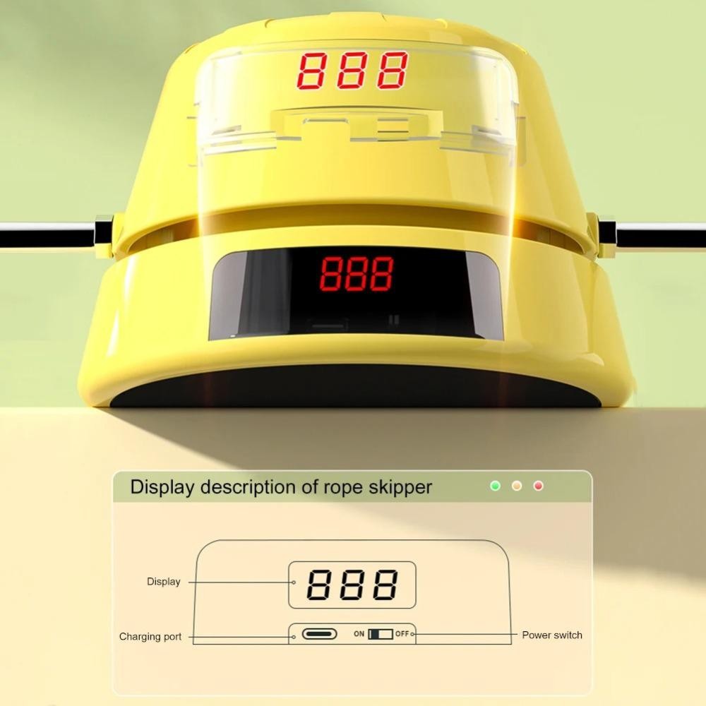 Máy nhảy dây điện JSJJING điều chỉnh tốc độ, bộ đếm thời gian và điều khiển từ xa, sạc bằng USB