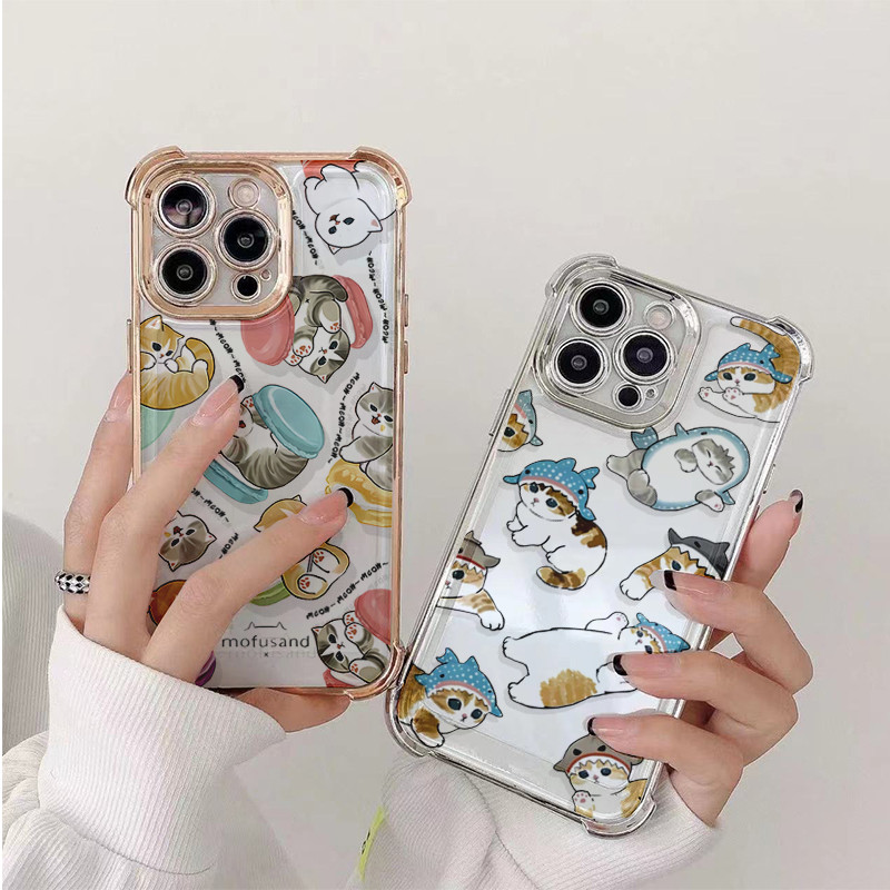 Ốp Lưng Cho Samsung Galaxy A56 A36 A55 A54 A26 A35 A34 A50 A30 A10S A20 A30 A31 A21S S25 Edge Ultra Plus S20FE Vỏ Túi Khí Mifusand Cá Mập Mèo Hoạt Hình Anime Dễ Thương