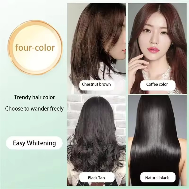 Thuốc nhuộm tóc thảo dược Đen, che phủ bạc, chăm sóc tóc, dầu gội