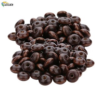 Cuticate 200 Miếng Đệm Hạt Gỗ Miếng Đệm Tự Nhiên Quả Bóng Trang Sức Làm - 7 X 12mm / Sâu