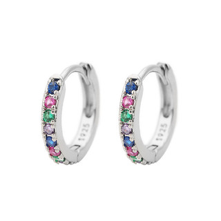 ✨5 / 6 / 7 / 8 / 9mm Mini Nhiều Màu Sắc Zircon Nhỏ Khóa Tai Tính Khí Punk Cô Gái Nóng Xương Tai Xuyên Bông Tai