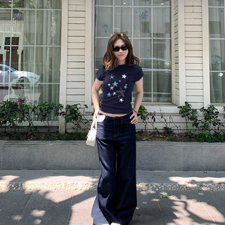 áo baby tee ôm body Xanh đậm áo girl phố mùa hè kiểu nữ sexy style xinh chất áo thun  Eleclassm