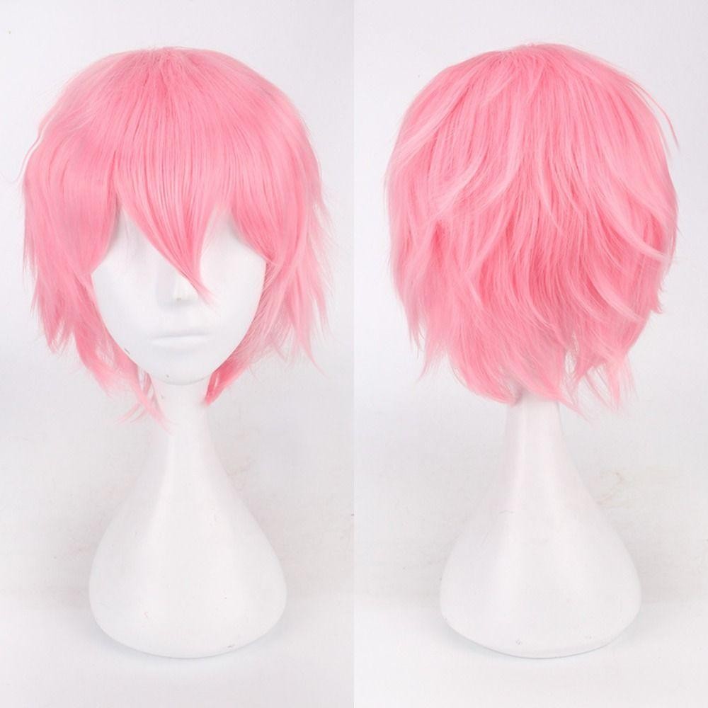 FUJIOU Anime Cosplay Tóc Giả, Tổng Hợp Chịu Nhiệt Tóc Ngắn Thẳng, Đẹp Trai Đỏ Trắng Hồng Xám Nâu Nhiều Màu Nam Lớp Tóc Giả Bé Trai