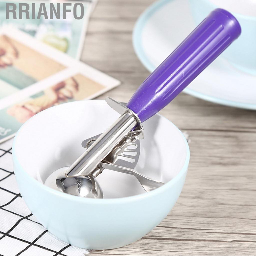 Rrianfo Rrianfo-VN Ice Cream Scoop Thép không gỉ thực tế thìa với tay cầm bằng nhựa Công cụ nhà bếp nóng (8cm)