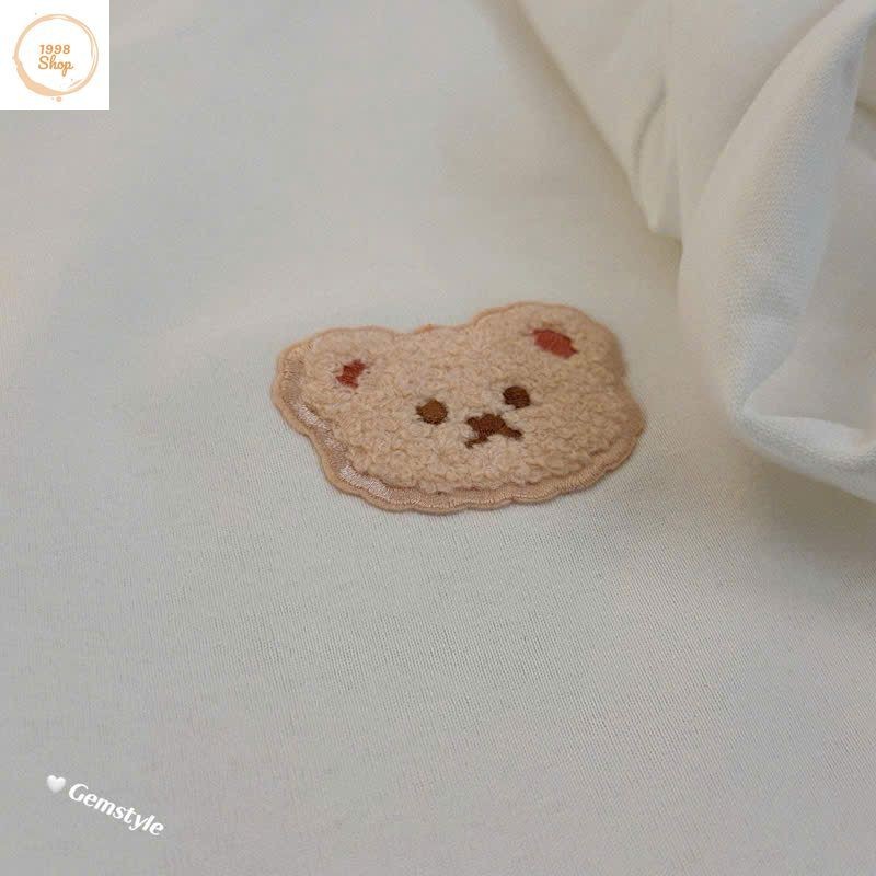 Áo phông form rộng tay lỡ chất vải cotton , áo cổ tròn nam nữ- GẤU DÂU IN NGỰC