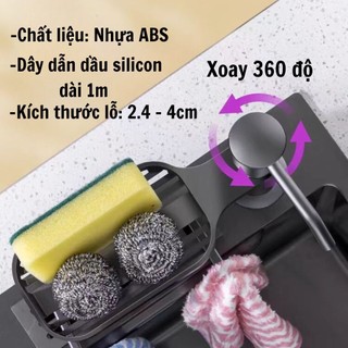 Bộ Vòi Bơm Hút Nước Rửa Chén Kèm Giá Để Đồ Gắn Bồn Rửa Bát Bằng Nhựa ABS Cao Cấp Với Ống Dẫn Silicon 100cm Tiện Dụng