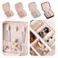 Hộp đựng trang sức CHEESELY, Hộp đựng trang sức du lịch thiết kế đơn giản phong cách Macaroon, Hộp đựng nhẫn da PU cỡ nhỏ cầm tay Sử dụng tại nhà