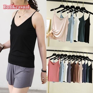 Phụ Nữ Cổ Chữ V Modal Camisoles Xuân Hè Áo Sơ Mi Mới Kích Thước Lớn Rời Mềm Trơn Áo vest M-2XL