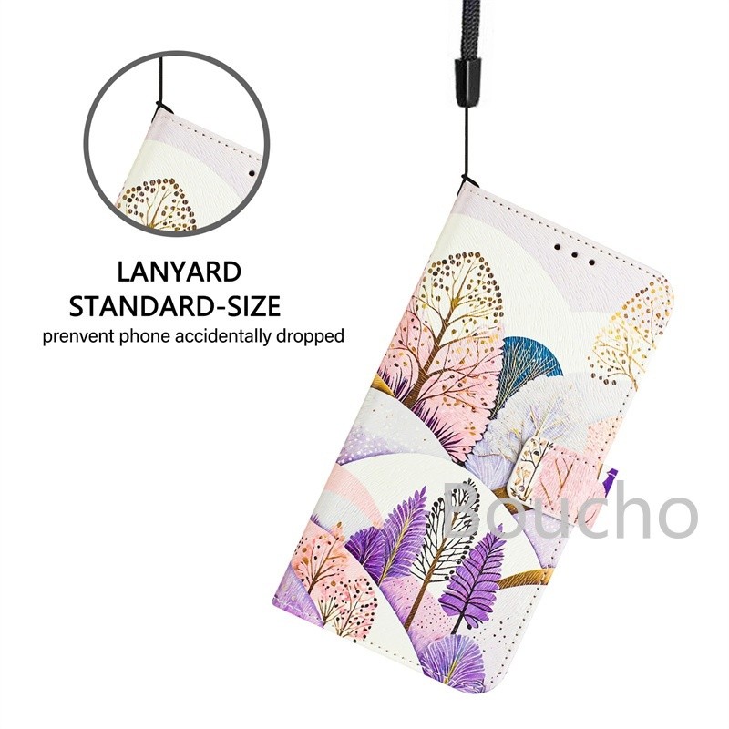 Dành Cho OPPO Reno 8T 8Z 9A 8 Lite 9 10 Pro 4G 5G Vỏ Sơn Ví Da Khe Cắm Thẻ Flip Cover Vỏ Điện Thoại Di Động Vỏ