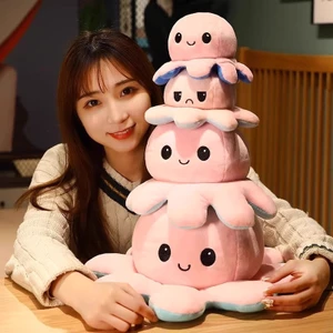 Thay Đổi Mặt Búp Bê Bạch Tuộc Lật Gối Quá Khổ Thay Đổi Màu Tức Giận Khổng Lồ Hai Mặt Búp Bê Sang Trọng