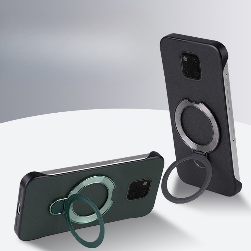 Ốp điện thoại không khung da dành cho doanh nhân có giá đỡ từ tính gấp cho Huawei Mate 20 Pro Vỏ sạc không dây Ultra