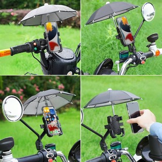 Giá đỡ điện thoại hình ô mini chống sốc chống mưa gió gắn ghi đông hoặc gương xe máy, tương thích nhiều dòng máy