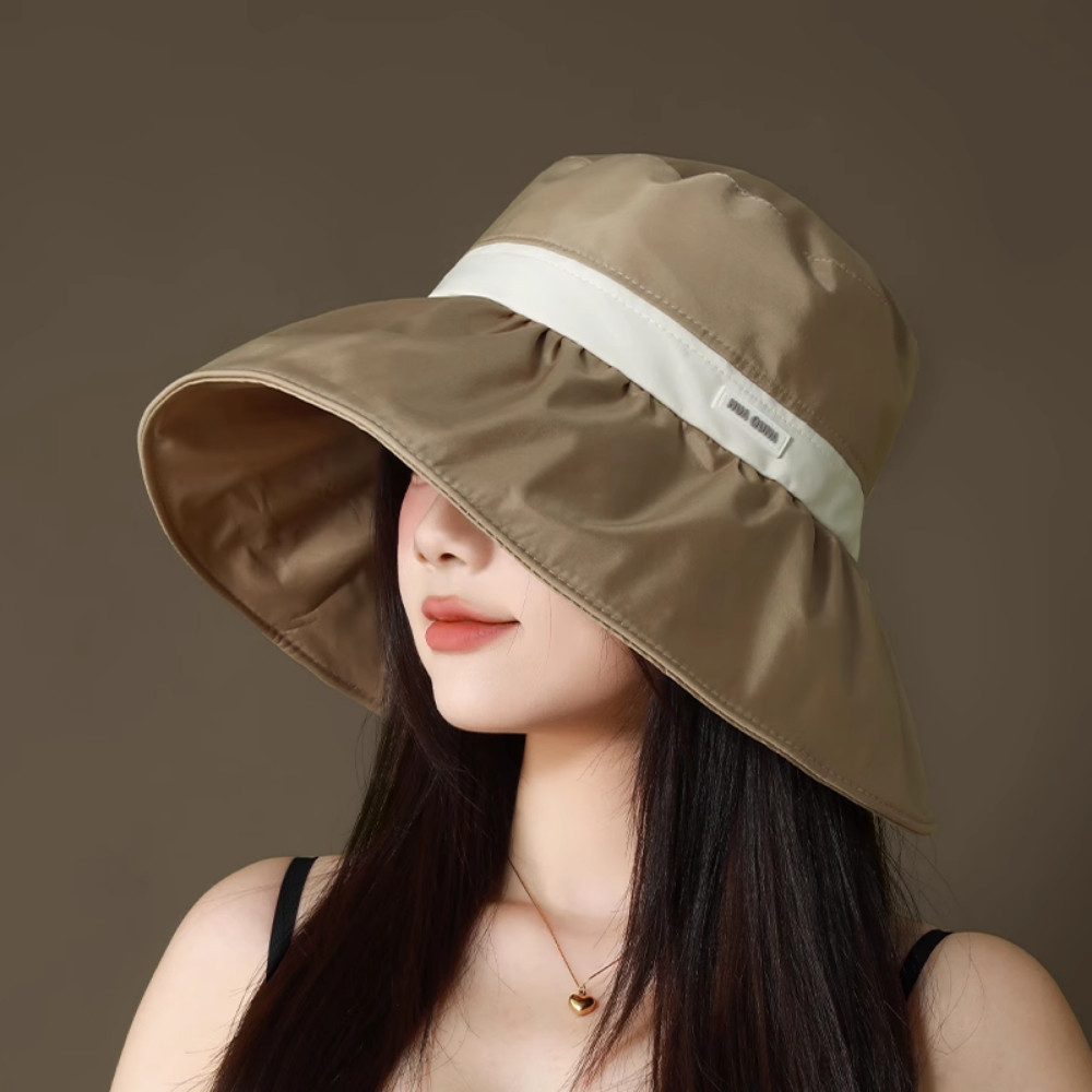 Mũ Chống Nắng Rộng Vành Chống Tia UV 99%, Nón Che Nắng Nữ Đi Biển Có Quai Điều Chỉnh Xuân Hè 2025