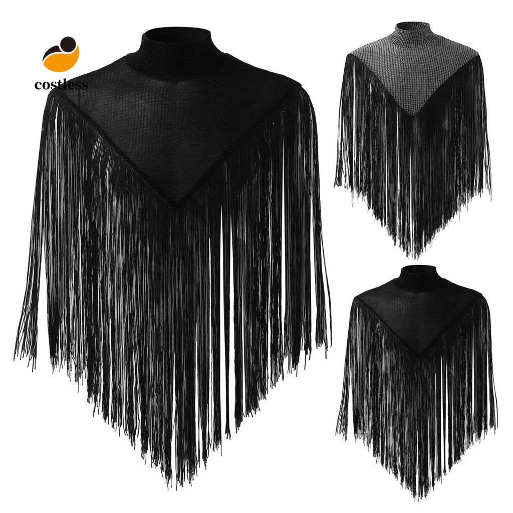 Áo vest nam câu lạc bộ không tay, mũ dài tua rua, viền sáng giả cổ sân khấu, trang phục clubwear có thể nhìn thấy đảo ngược hình tam giác khiêu vũ