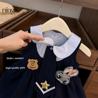 Cos Bunny Cảnh sát Cô gái Bé JK Váy phồng dễ thương với cổ áo kiểu học viện