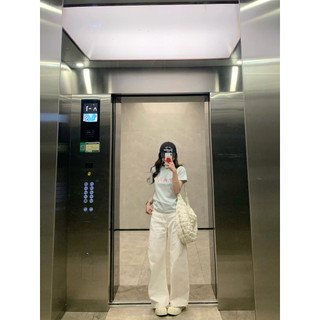 áo thun ôm body  xanh biển áo girl phố style xinh mùa hè Eleclassm áo baby tee