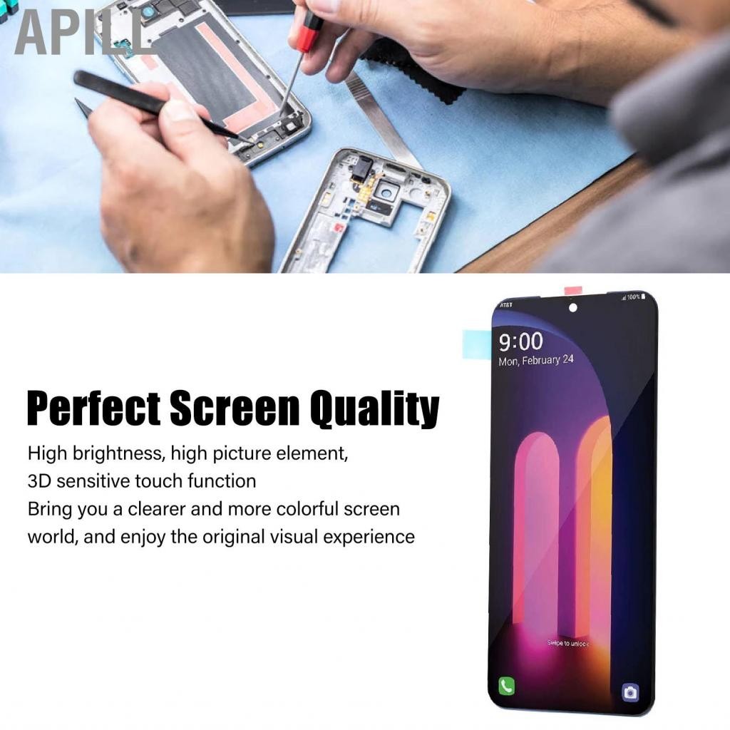 Apill Thay thế màn hình APILL-VN cho LG V60 ThinQ LM V600TM 6,8in Lắp ráp bộ định hóa với công cụ tháo gỡ QC kiểm tra trước khi giao hàng